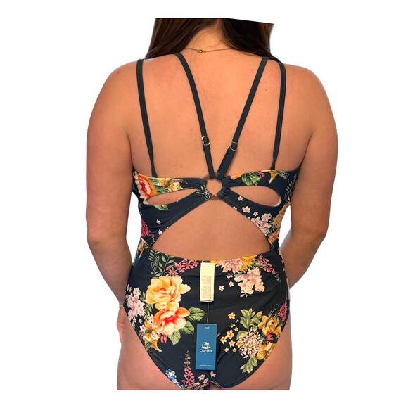 NEW Cupshe SWIMSUIT Women's LG Tropical Floral Cutout One-Piece Bathing Suit NWT - Picture 5 of 15